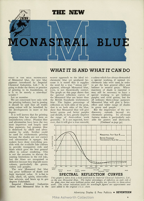 The new Monastral Blue : Advertising Display & Press Publicity ; January 1936 Business Publications Ltd., London