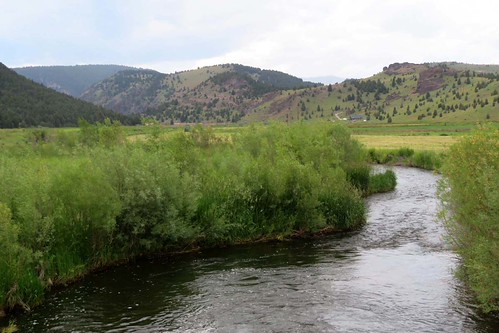 Valley, Montana by Postmarks from Montana, Silver Bow County.  View down Silver Bow Creek from the Miles Crossing Road, west of Ramsay, about t