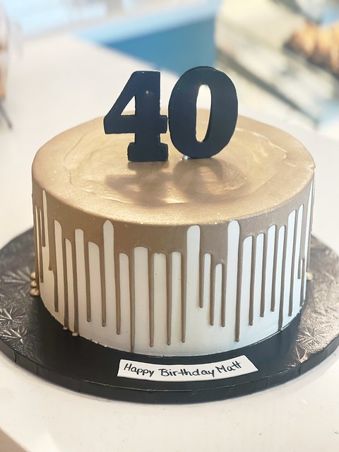 40th Gold Drip Cake