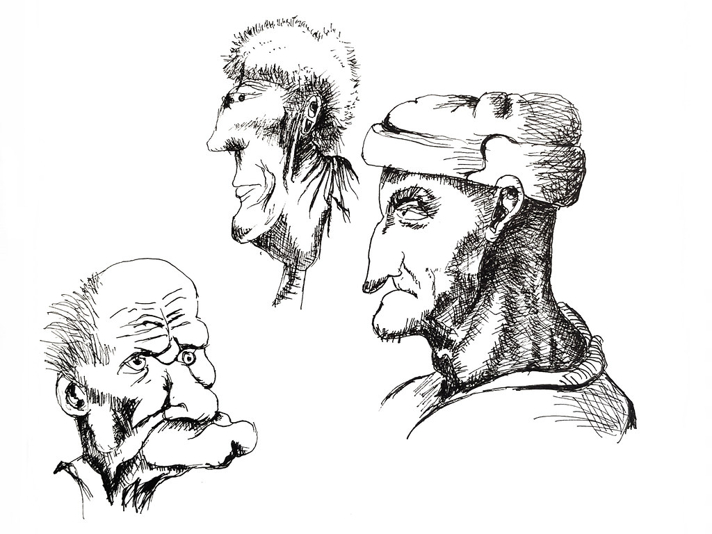 達文西老人頭 Da Vinci's Old Man heads - 肖像素描 Portraits Artline Pen ...