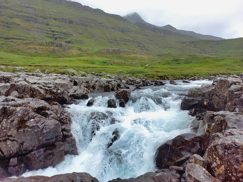Beautiful waterfall in Seydisfjordur