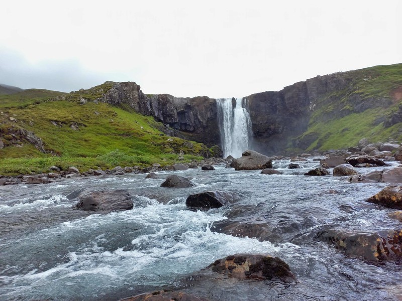 Beautiful waterfall in Seydisfjordur