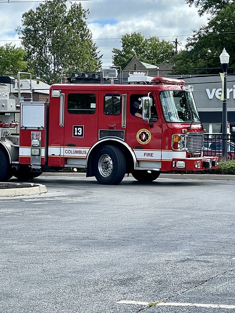 Columbus Division of Fire X-Ladder 1, running as Ladder 13.