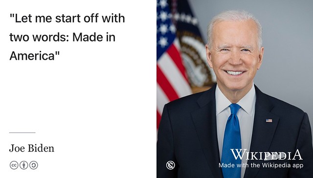 “Let me start off with two words: MADE IN AMERICA!” ―Joe Biden 🇺🇸