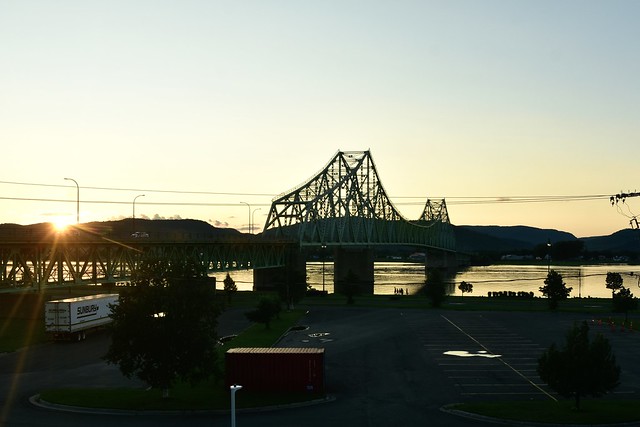 Opened on October 15 1961 the J.C Van Horne bridge spans the Restigouche river joining Campbellton New Brunswick and Pointe-a-la-Croix Quebec at 805 m in length.