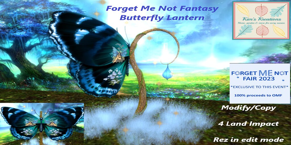 Kim's Kreations – Forget Me Not Fantasy Butterfly Lantern – Forget ME not Fair 2023 EXCLUSIVE