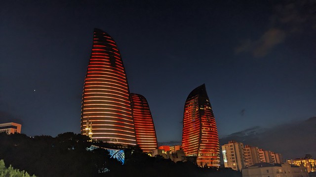 Flame Towers - Evening Walk - Baku, Azerbaijan