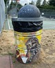 Chewbacca and an Ewok on a garbage can. Kinda random Star Wars art at a local park. Another can has an African scene so maybe it was up to the artist?  #starwars #starwarsart #chewbacca #ewok #publicart #trashcan #garbagecan #park #parkart