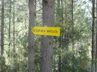 Panneau Sapara Vardata (PR9) sur la piste RD du Cavu