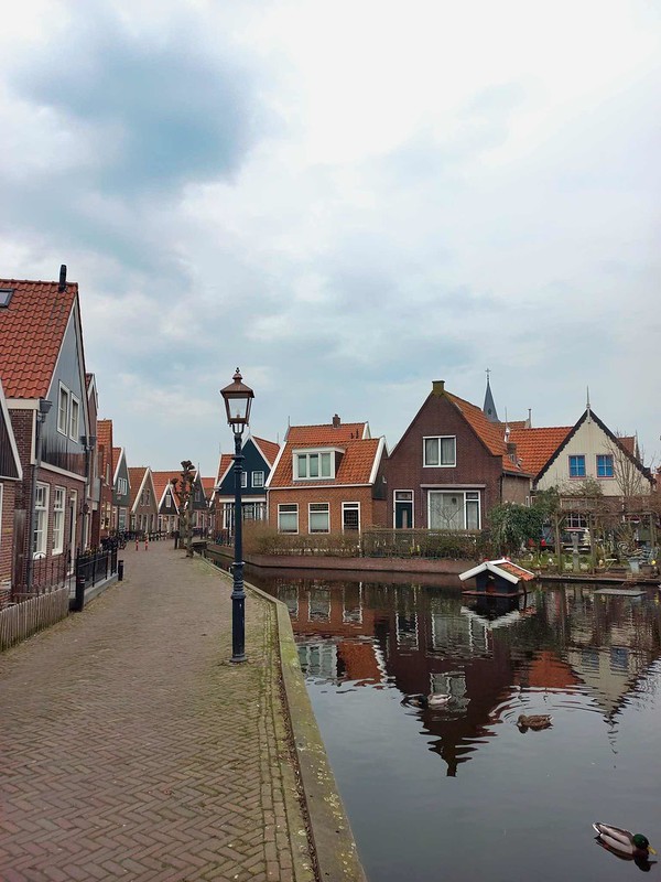 Exploring the small streets in Volendam, the Netherlands