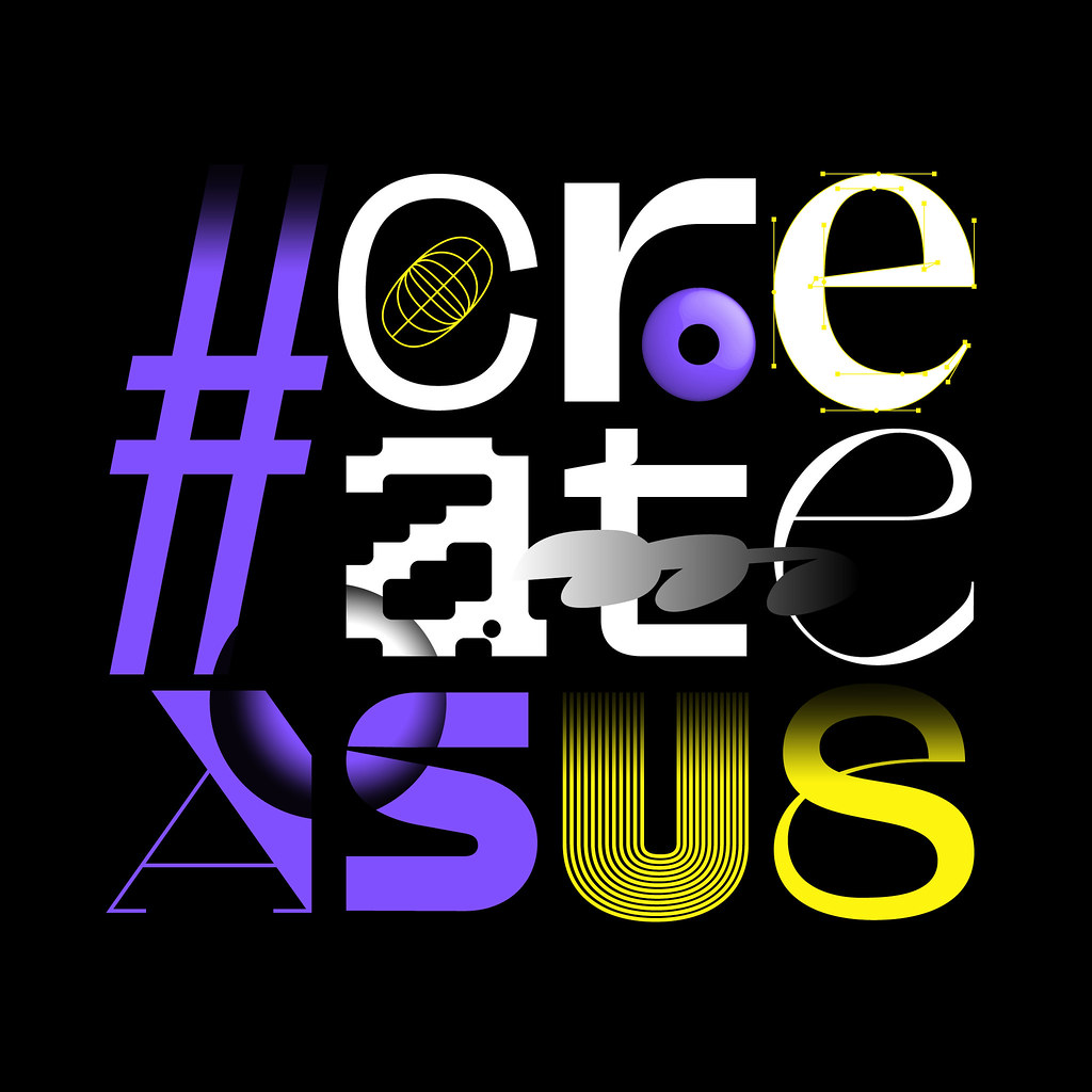 Logo design and custom lettering for CreateAsUs design competition by ASUS