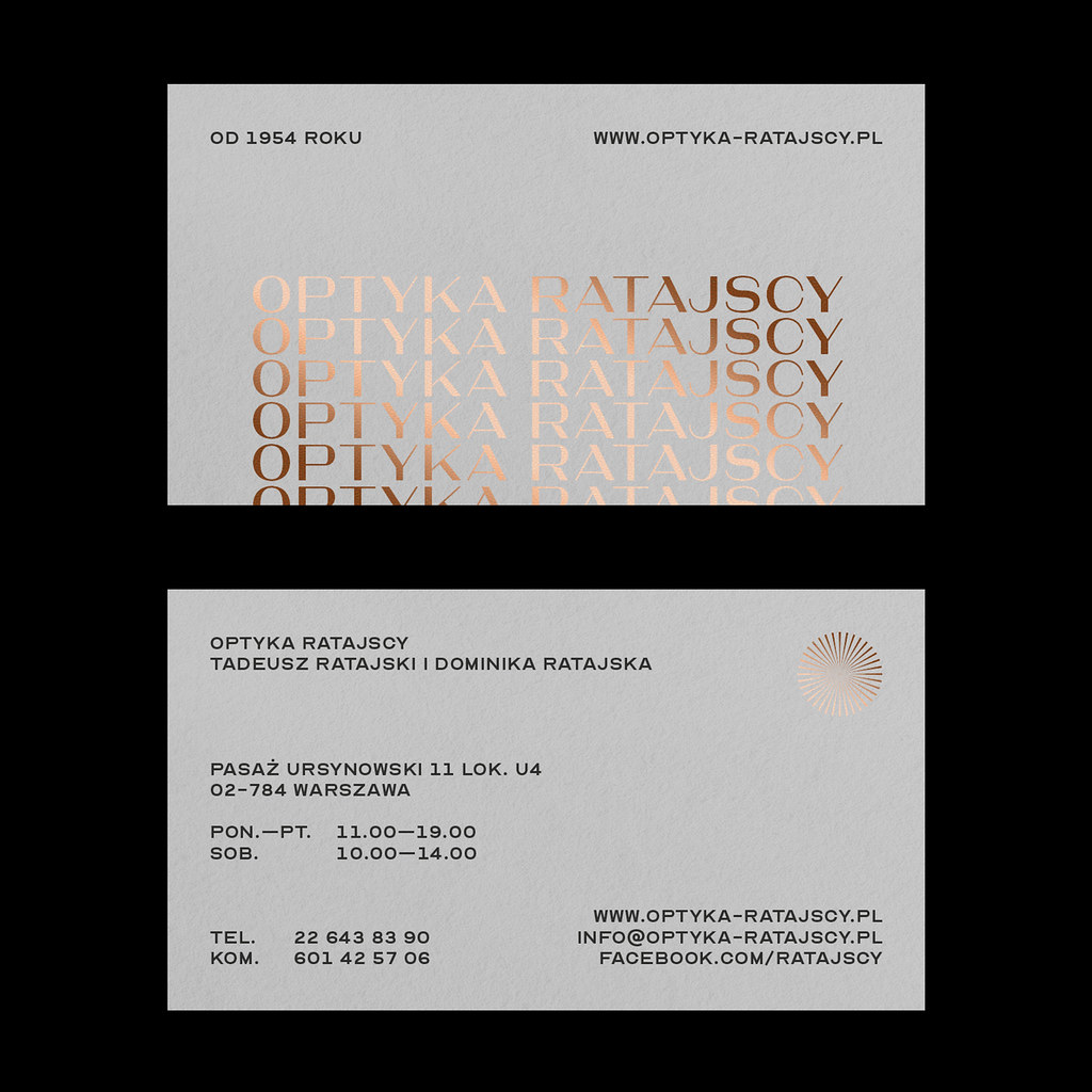 Business cards and visual identity for Optyka Ratajscy optician
