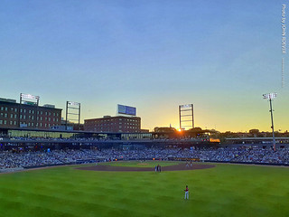 Sunset at St Paul Saints game, 13 July 2022