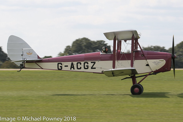 G-ACGZ - 1933 build de Havilland DH.60G III Moth Major, departing from Sywell during the 2018 LAA Rally