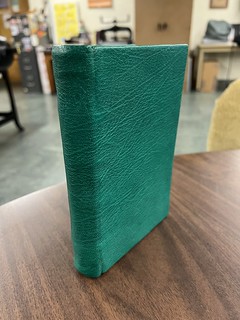 Leather cover on book