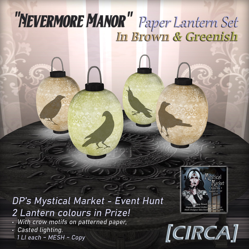@ DP's Mystical Market – [CIRCA] – Nevermore Manor – Paper Lantern Set – B&G (Hunt '23)