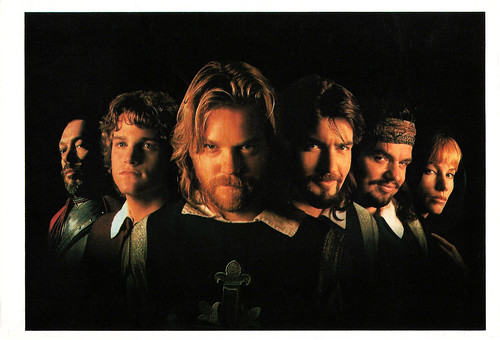 Kiefer Sutherland, Charlie Sheen, Chris O'Donnell, Oliver Platt, Tim Curry and Rebecca De Mornay in Three Musketeers (1993)
