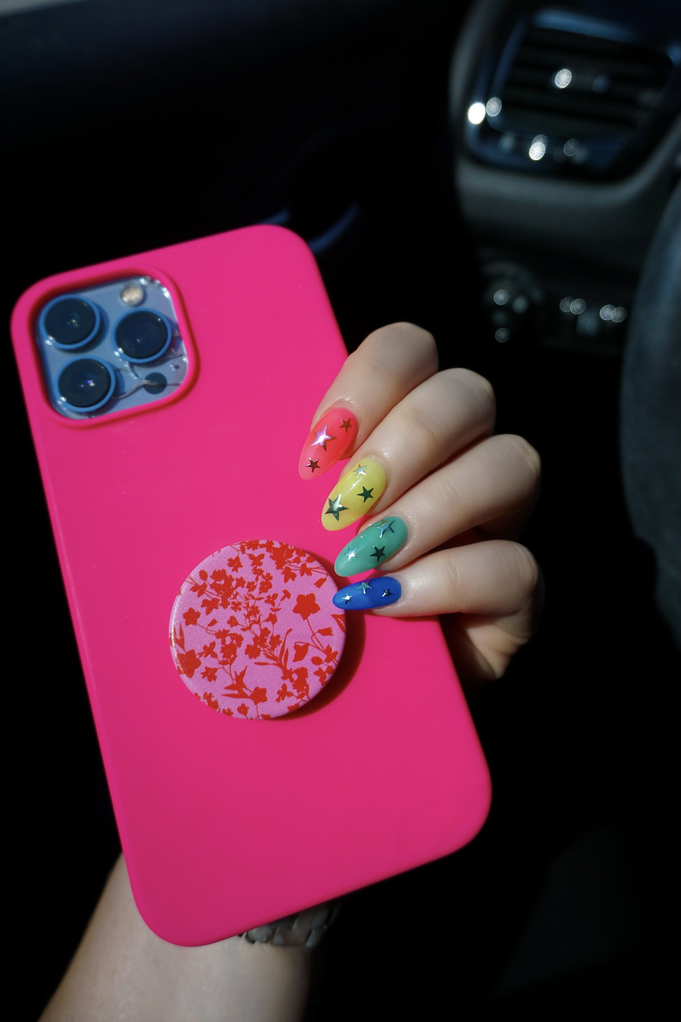 Jelly Neon Star Nails | August Nails | Back to School Nails | Nails Inspiration Summer 2023 | Summer Nails | Summer Nails 2023