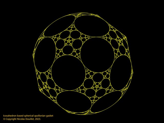 icosahedron based spherical apollonian gasket