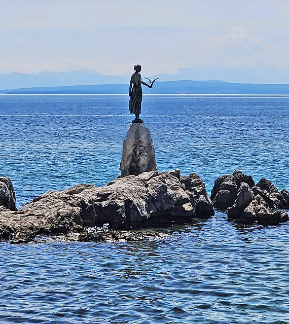 Maiden with the Seagull Statue, Town of Opatija, Primorje-Gorski Kotar County, Croatia, EU