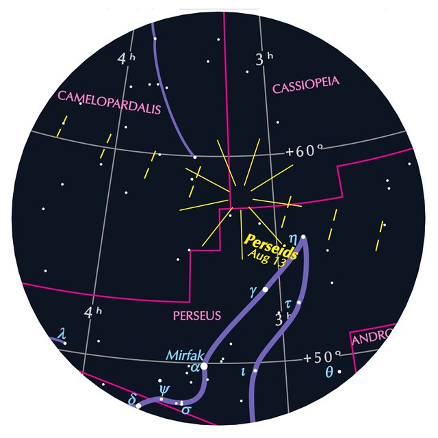 A 2023 – as Perseida – meteorraj sugárzási pontja – Guy Ottewell