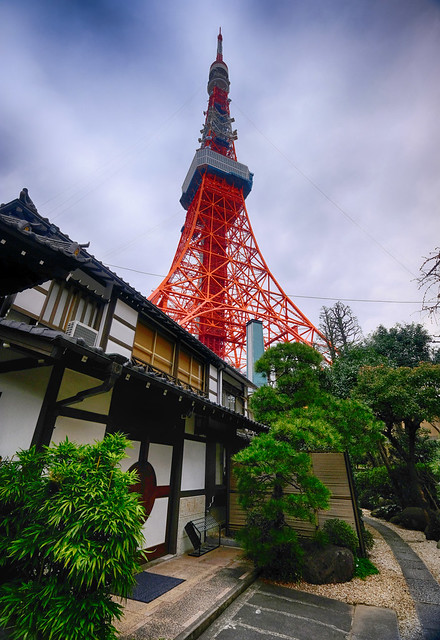 Tokyo Tower and the Temple in Japan