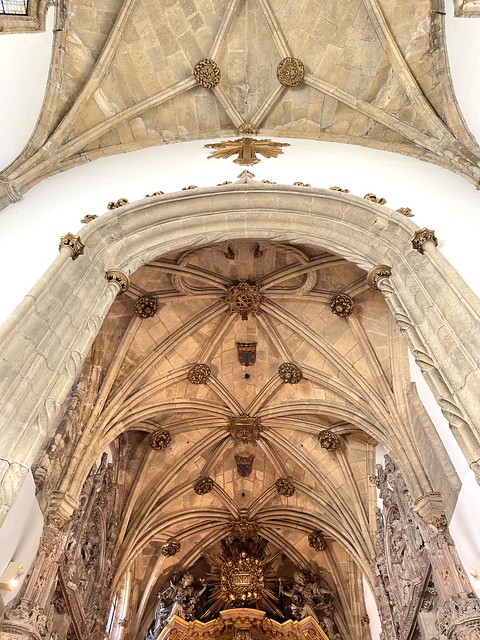 Coimbra, Portugal. Mosteiro Santa Cruz.  Nave ceiling.  Never miss an opportunity to add a frou-frou.