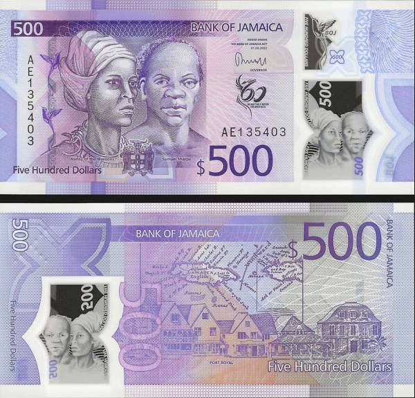 Jamaica - 500 Dollars-098a-2018
