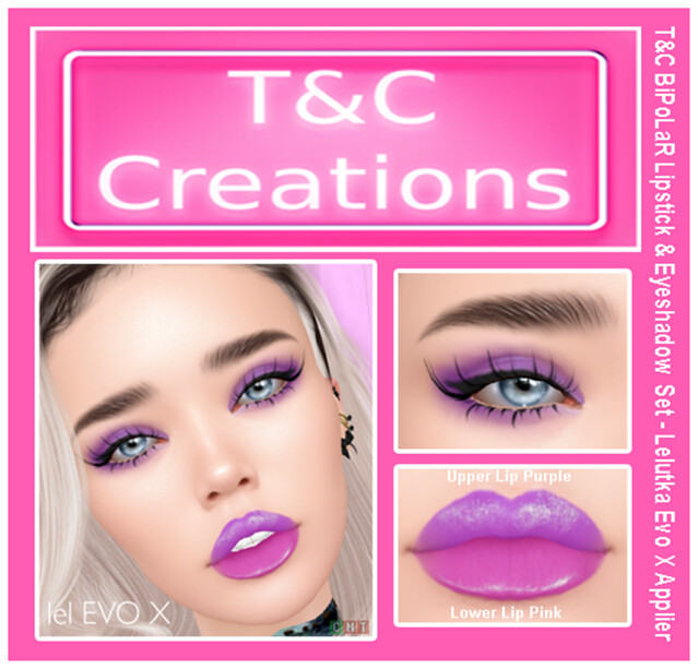 T&C BiPoLaR Lipstick & Eyeshadow – Lelutka Evo X Applier (WEAR)