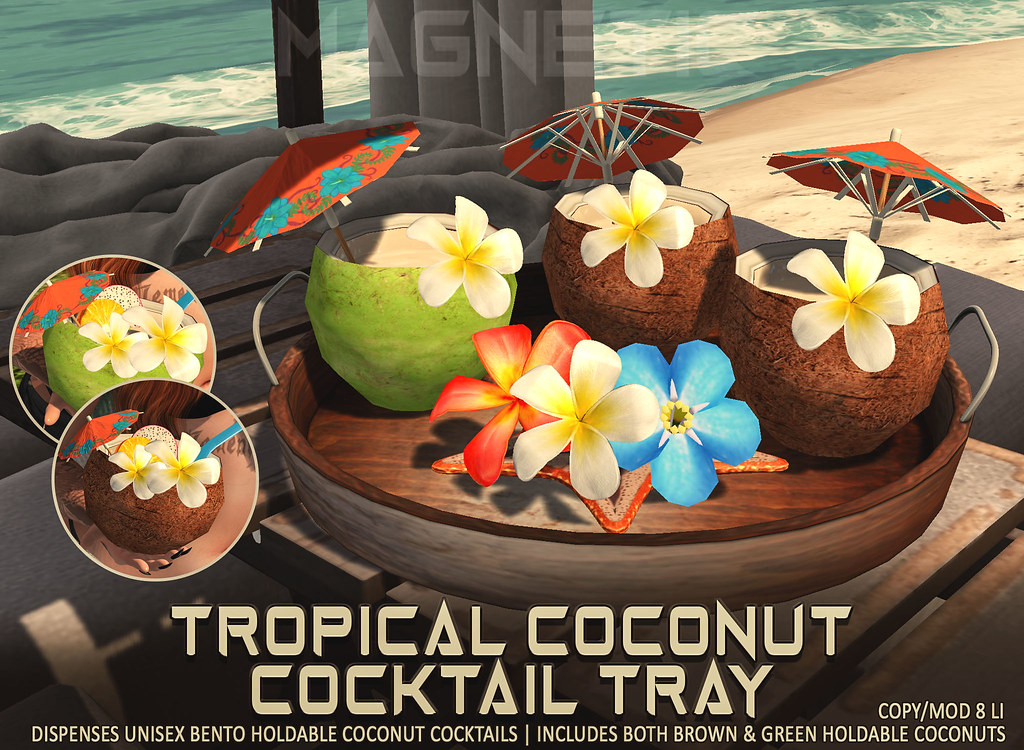 New! Tropical Coconut Cocktail Tray