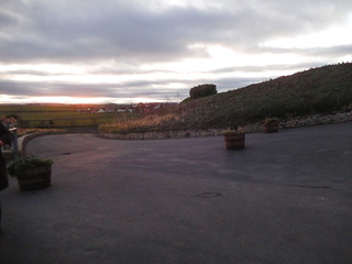 Road down from Bamburgh Castle at dusk