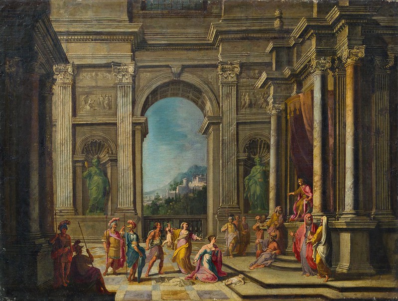 Alberto Carlieri (1672-c.1720) - Antique architecture with the Judgment of Solomon (c.1705)