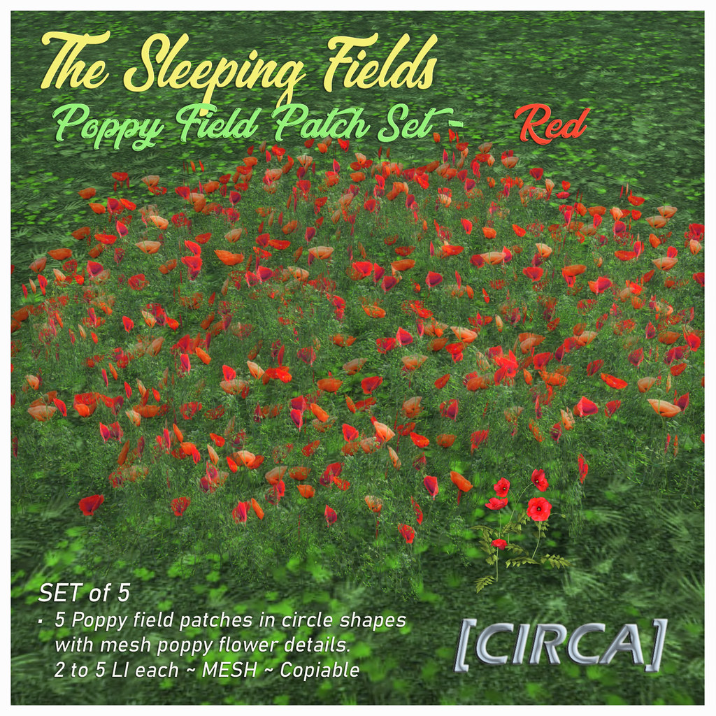 @ Enchantment | [CIRCA] – The Sleeping Fields – Poppy Field Patch Set – Red