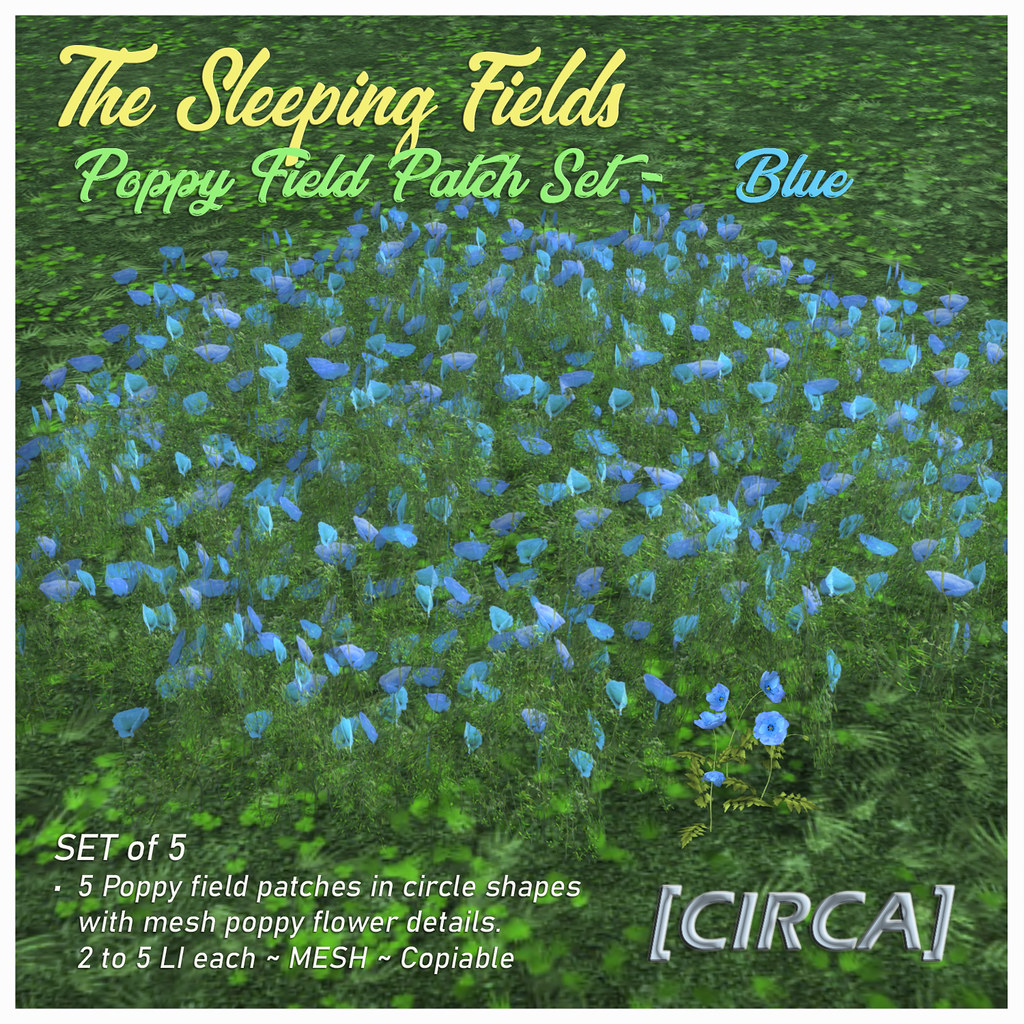 @ Enchantment | [CIRCA] – The Sleeping Fields – Poppy Field Patch Set – Blue