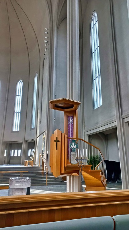 nside the Hallgrimskirkja, a Lutheran parish church located in Reykjavik