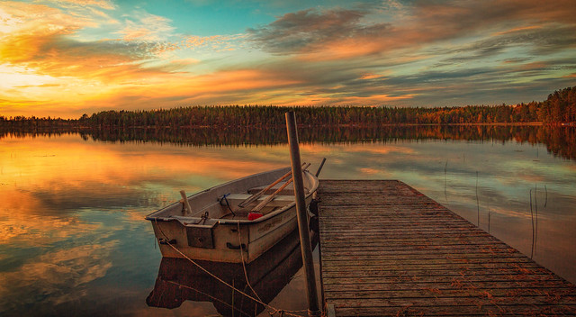 Värmland - Solnedgång vid Orsjön