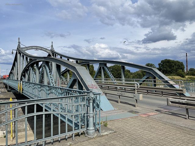 Port of Krefeld - Rheinhafen Krefeld,  North Rhine-Westphalia : 25 July 2023 : Hafendrehbrücke