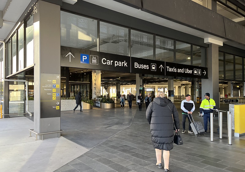 Entrance to the T4 car park and bus interchange at Melbourne Airport