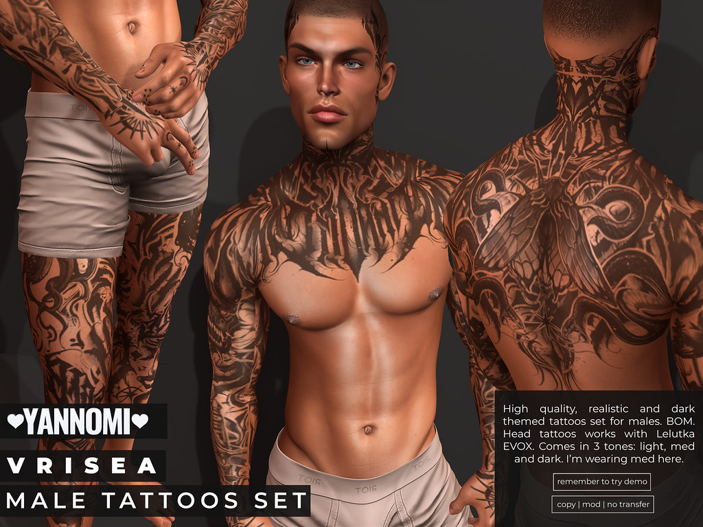 Vrisea tattoo sets – male version.