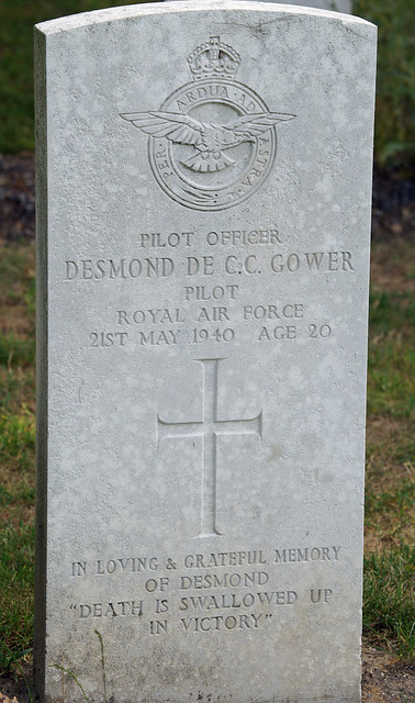 D.C.C. Gower, Royal Air Force, 1940, War Grave, Etaples