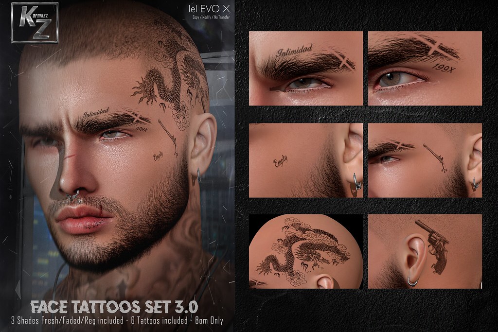Face Tattoos Set 3.0 – 3 Shades – EVOX