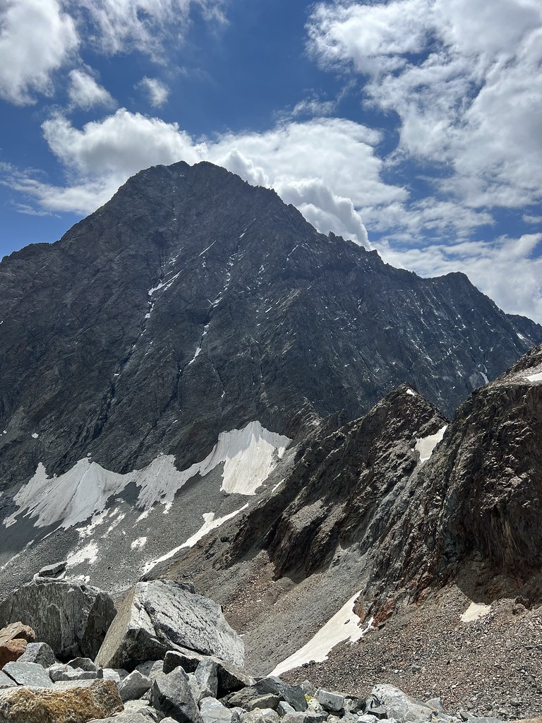 High peak mountain with snow