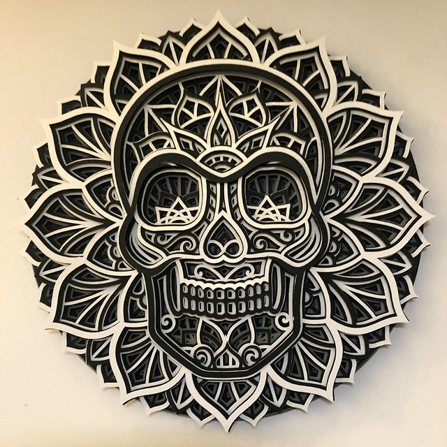 Digital Skull Papercut