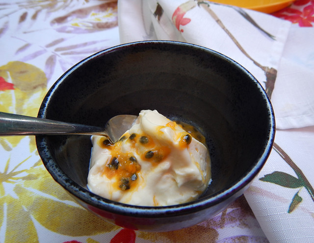 passion fruit mousse made of passionfruit, condensed milk and whipped cream