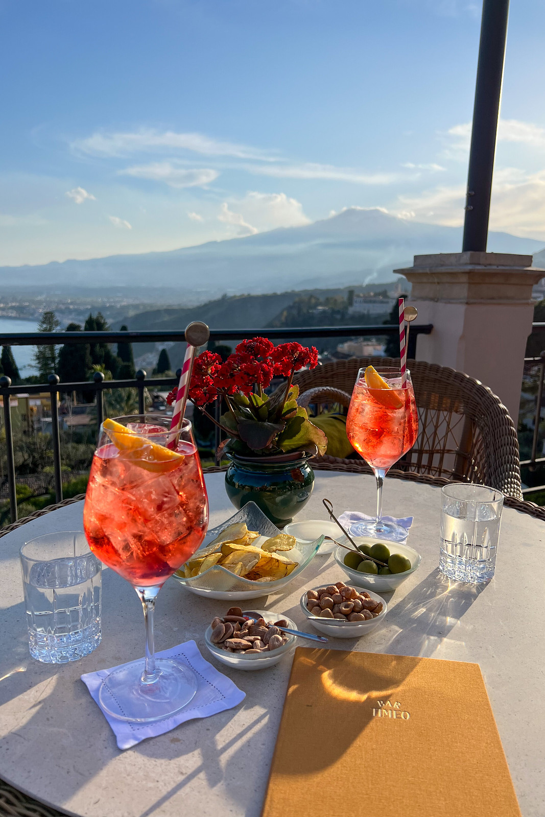 Aperitivo at Bar Timeo at the Belmond Grand Hotel Timeo | Taormina, Sicily Travel Guide | What to See, Do and Eat in Taormina | Discover the Best Things to do in Taormina, Sicily, Italy | Visit Sicily | Sicily Food | Sicily Travel Tips | The White Lotus Sicily Hotel Guide | Sicilian White Lotus Travel Guide