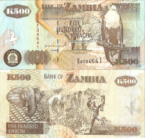 Zambia - 500 Kwacha-1992-2001-P39