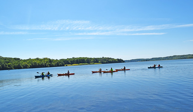 People kayaking at Widewater