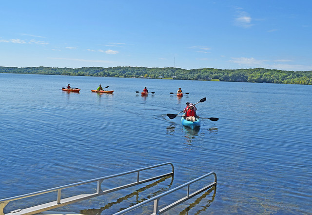 People kayaking at Widewater