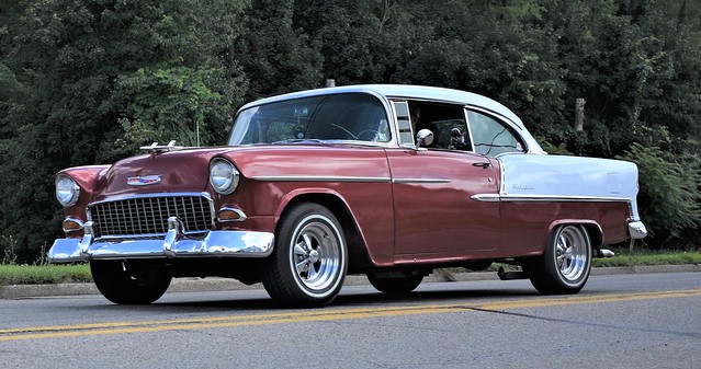 Sunday afternoon car cruise, 1955 Chevrolet Belair @ Rimersburg, PA