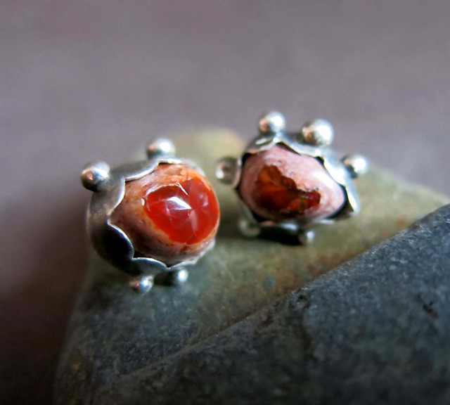 Mexican fire opal earrings